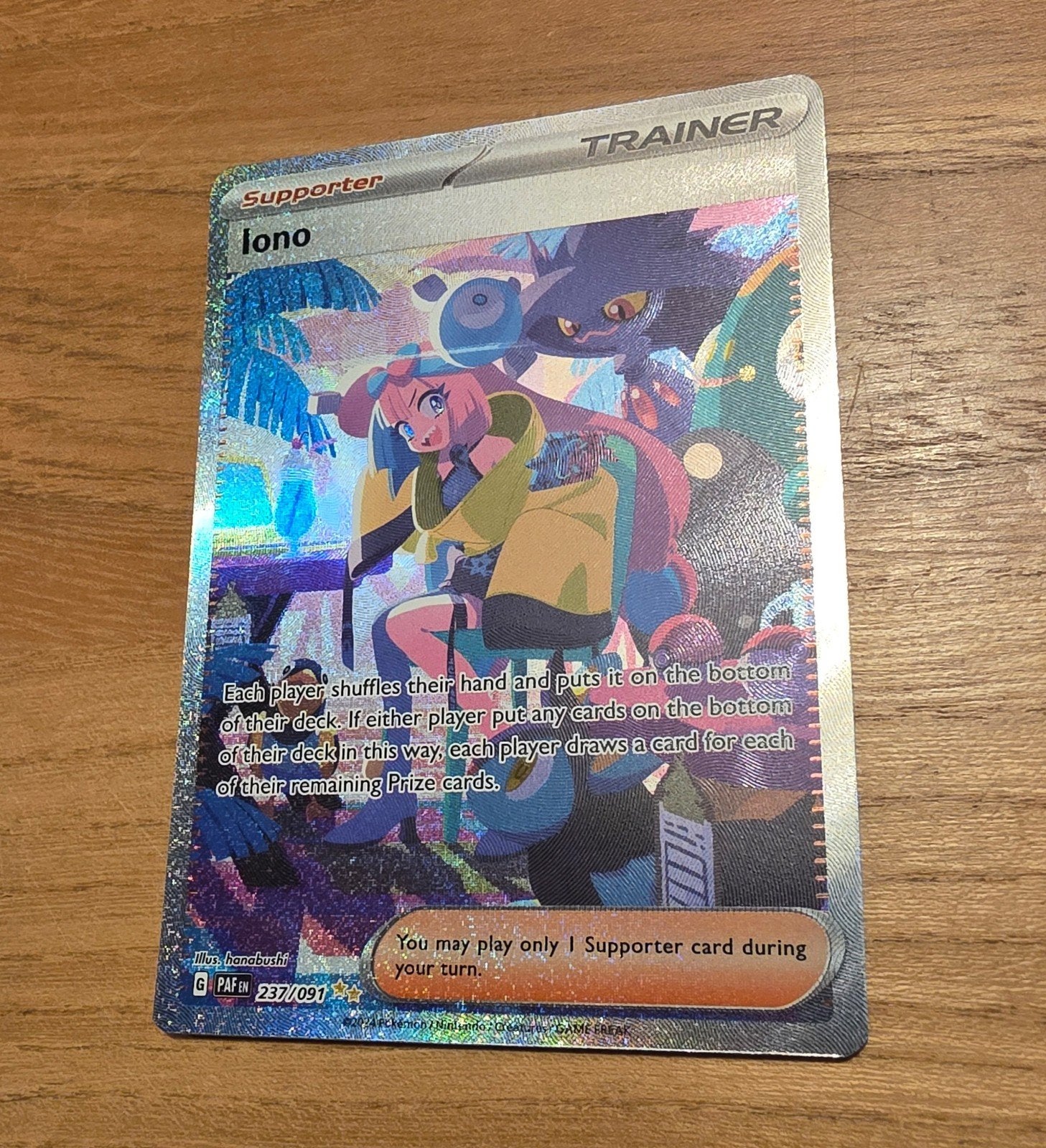 Iono secret pokemon kaart PAF, Ophalen of Verzenden, Zo goed als nieuw