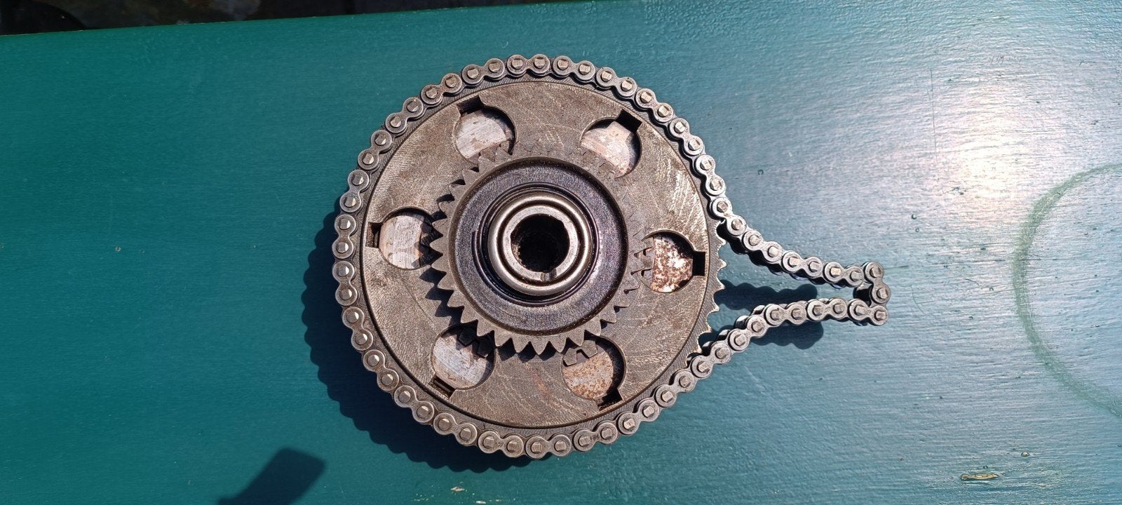 Koppeling DKW NZ 250/350 '38/'43 met ketting en tandwiel, Motoren, Ophalen of Verzenden, Gebruikt