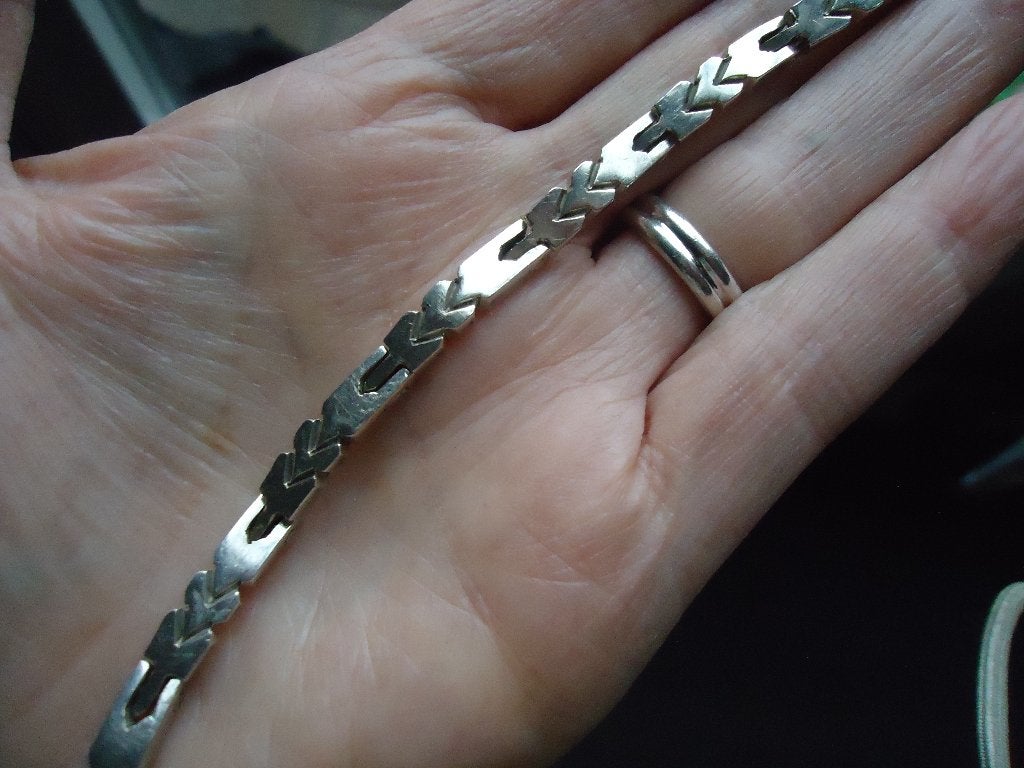 mooie massieve echt zilveren armband mexico 925, Ophalen of Verzenden, Zo goed als nieuw, Zilver, Zilver