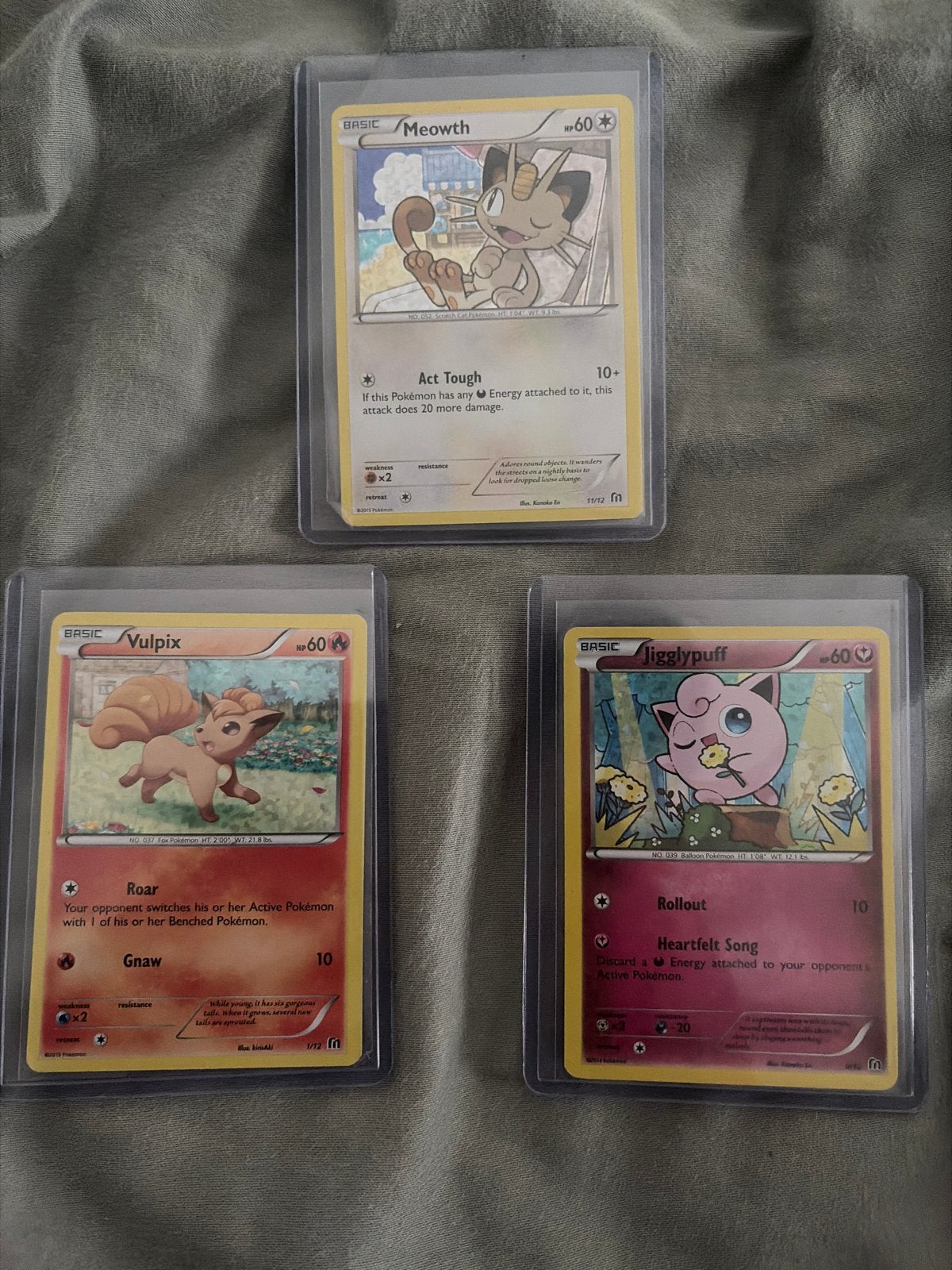 Vulpix, Jigglypuff, Meowth Pokémon-kaarten McDonald's 2016, Hobby en Vrije tijd, Verzamelkaartspellen | Pokémon, Zo goed als nieuw