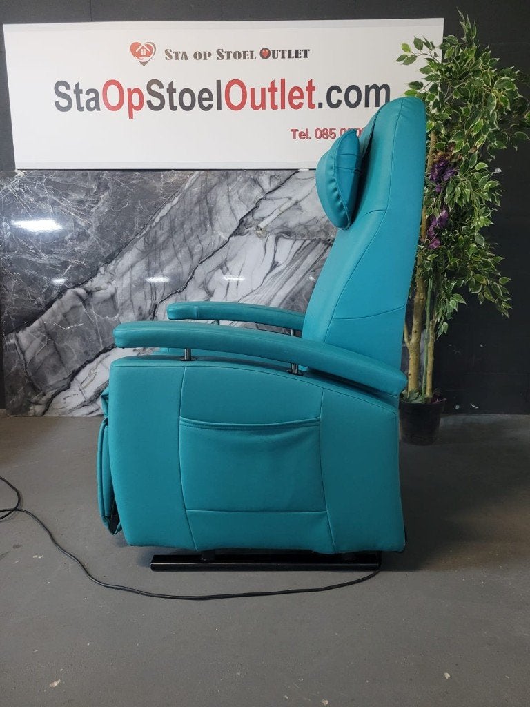 Fitform 570 Vario Turquoise Met Kantelfunctie, Huis en Inrichting, Fauteuils, Minder dan 50 cm, Minder dan 75 cm, Leer, Ophalen of Verzenden