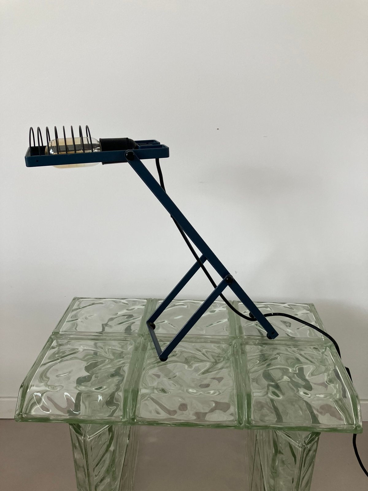 Vintage Artemide Sintesi bureaulamp blauw 1975, Blauw, Bureaulamp, Verstelbaar, Vintage