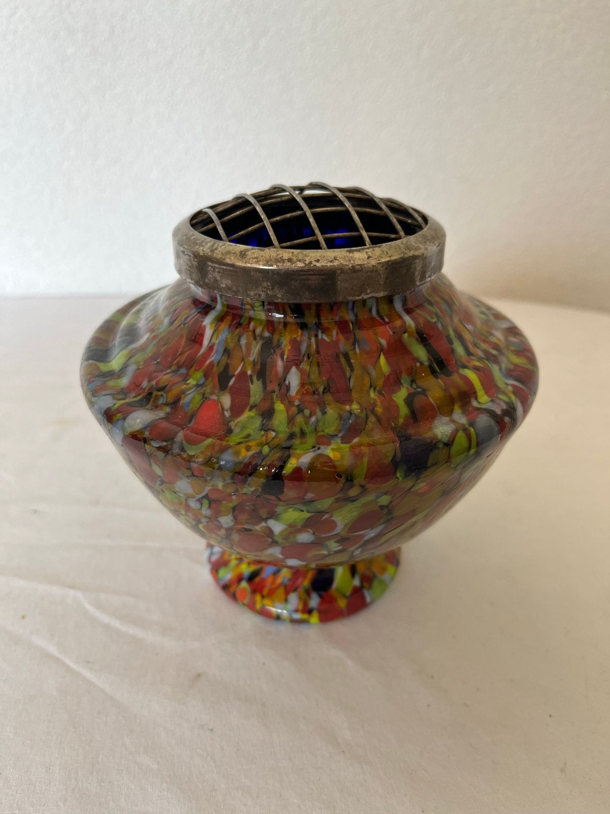 Veelkleurige rozensteker van glas, diameter 15 cm, Antiek en Kunst, Ophalen of Verzenden