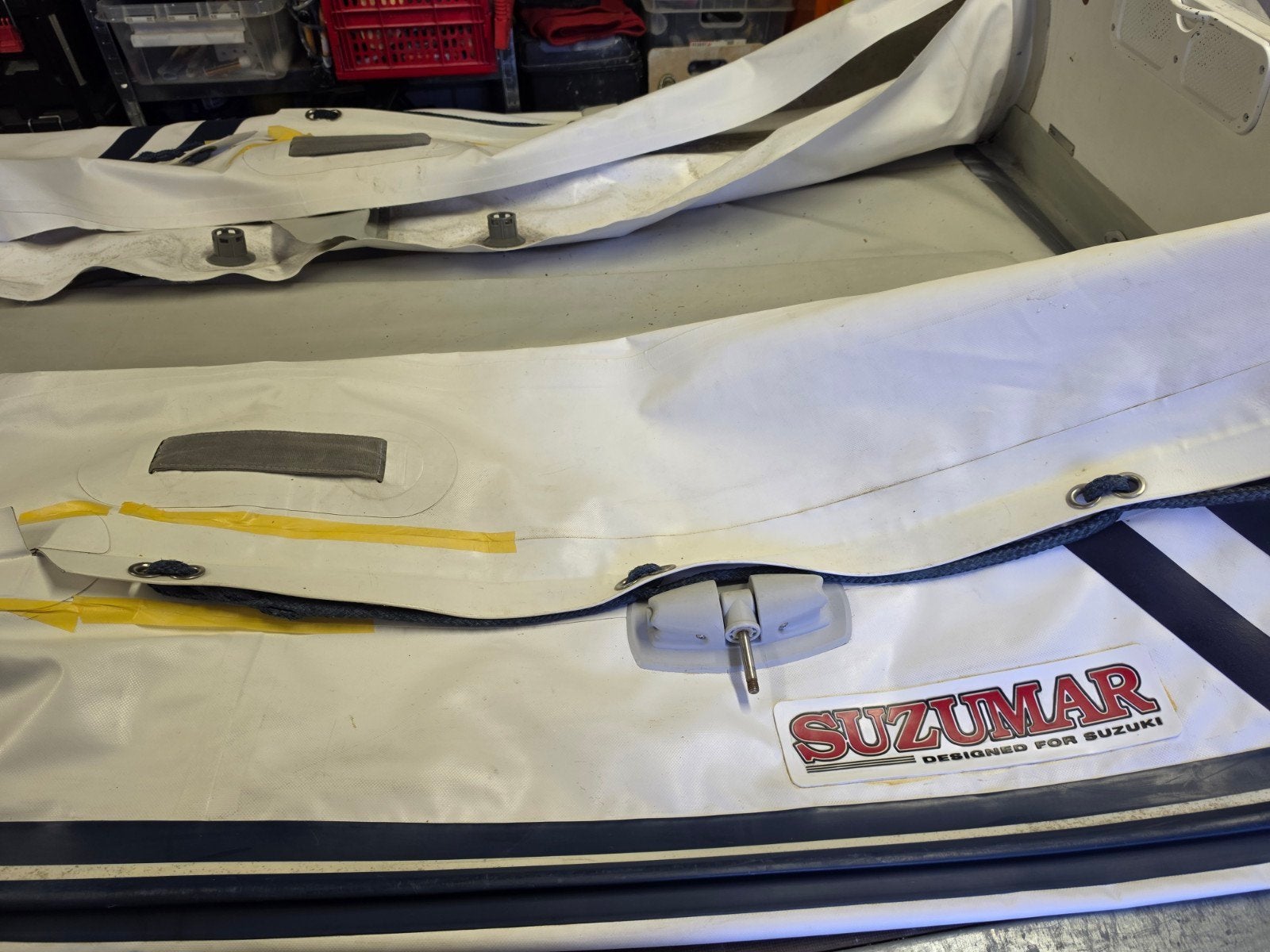 Suzumar 290 AL rubberboot (gebroken) met Yamaha 5pk motor, Watersport en Boten, Rubberboten, Ophalen, Gebruikt, Aluminium, Suzumar