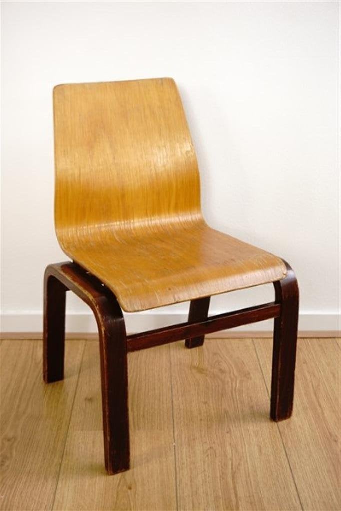 Vintage kinderstoel plywood, Gebruikt, -, -, Ophalen of Verzenden