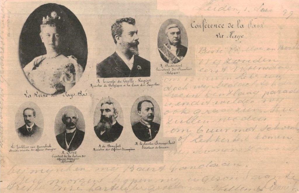 1899 DEN HAAG (OUDE) FOTO Collage .Conference de la Paix, Ophalen of Verzenden, Voor 1920, Gelopen, Zuid-Holland