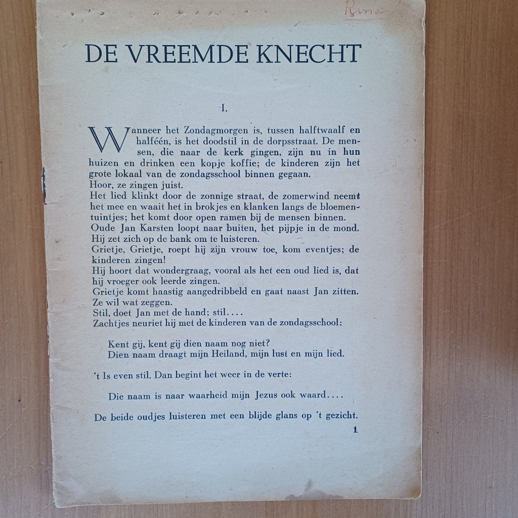 De vreemde knecht, Gelezen, Fictie, A.Norel-Straatsma, Ophalen of Verzenden
