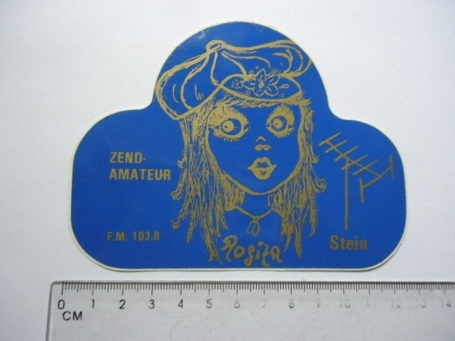 sticker oud STEIN ROSITA radio piraat piraten zender retro, Verzamelen, Verzenden, Zo goed als nieuw, Bedrijf of Vereniging