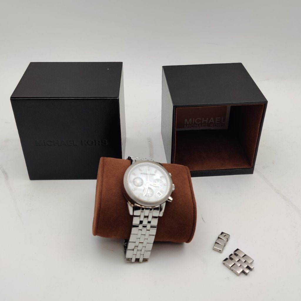 Michael Kors MK5020 Dameshorloge met extra schakels €79.99, M, Ophalen of Verzenden, Zo goed als nieuw, M