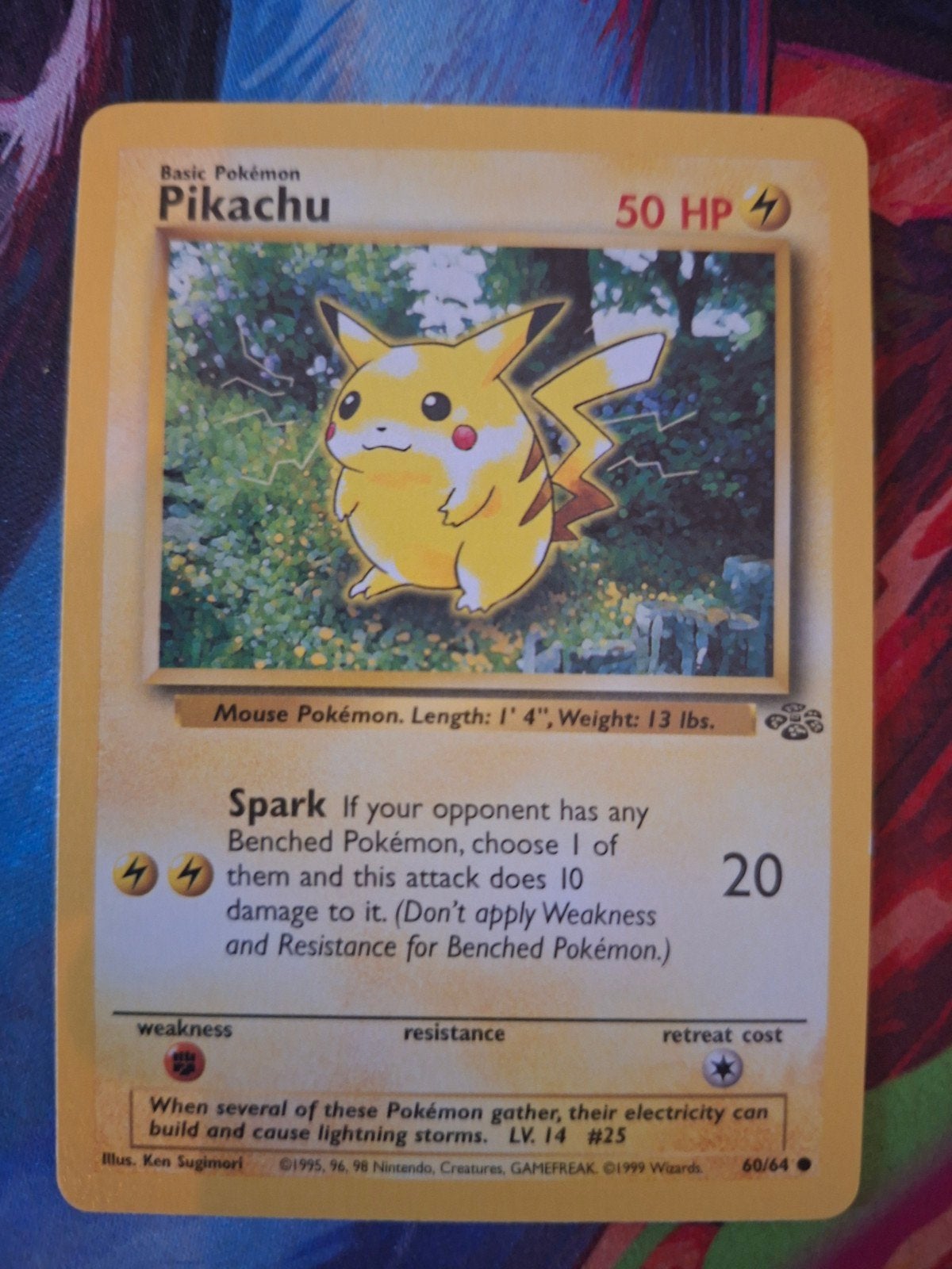 Pikachu Jungle 60/64 (1999) Near Mint Pokémon Kaart, Hobby en Vrije tijd, Ophalen of Verzenden, Zo goed als nieuw, Losse kaart