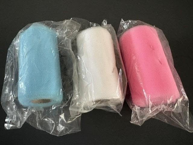 tule verkrijgbaar kleur wit roze of licht blauw per 10 meter, Ophalen of Verzenden, Nieuw