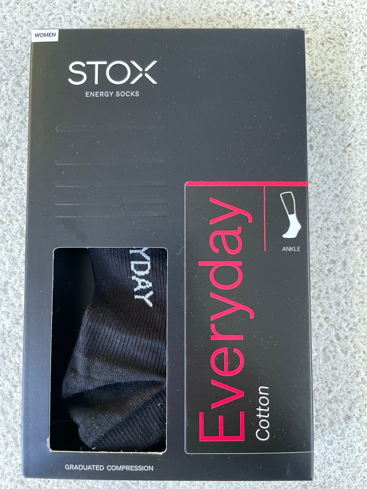 STOX Energy Socks Everyday Cotton Enkelsokken Zwart 35-39, Sokken en Kniesokken, Zwart, Maat 35 t/m 38, Nieuw