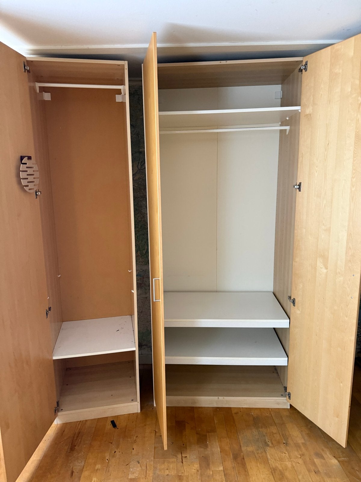 Kledingkast met hang- en legruimte - Houtkleur, Gebruikt, 100 tot 150 cm, 200 cm of meer, Ophalen of Verzenden