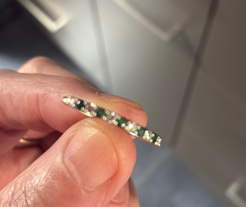14 karaat fijn witgouden ring met smaragden en diamanten, 19 tot 20, Wit, Ophalen of Verzenden, Zo goed als nieuw