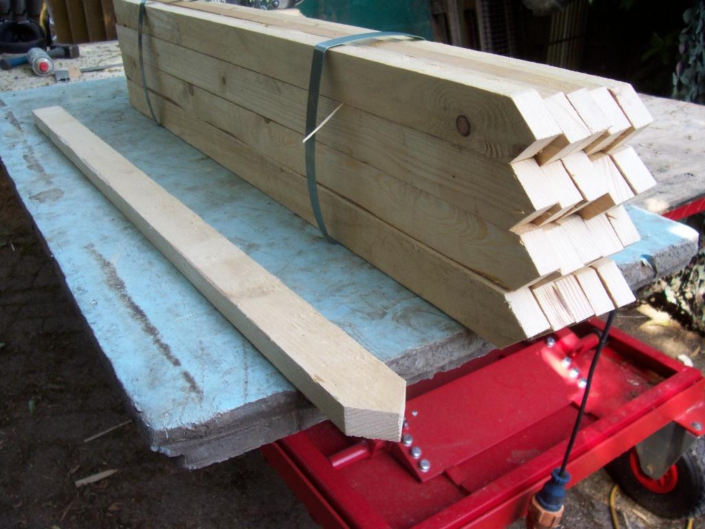 piketpaaltjes gepunt 48x22 lengte 1000mm, Doe-het-zelf en Verbouw, Hout en Planken, Ophalen, Nieuw, 50 mm of meer, Balk