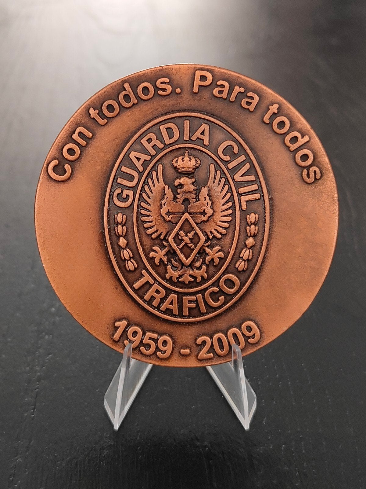 Challenge Coin Guardia Civil Trafico 50 Jaar Spanje, Verzamelen, Ophalen of Verzenden, Overige soorten, Overige gebieden, Embleem of Badge