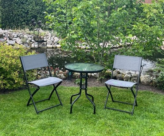 Bistro set 3-delig, Tuin en Terras, Tuinsets en Loungesets, Ophalen, Zo goed als nieuw, Overige materialen, 2 zitplaatsen