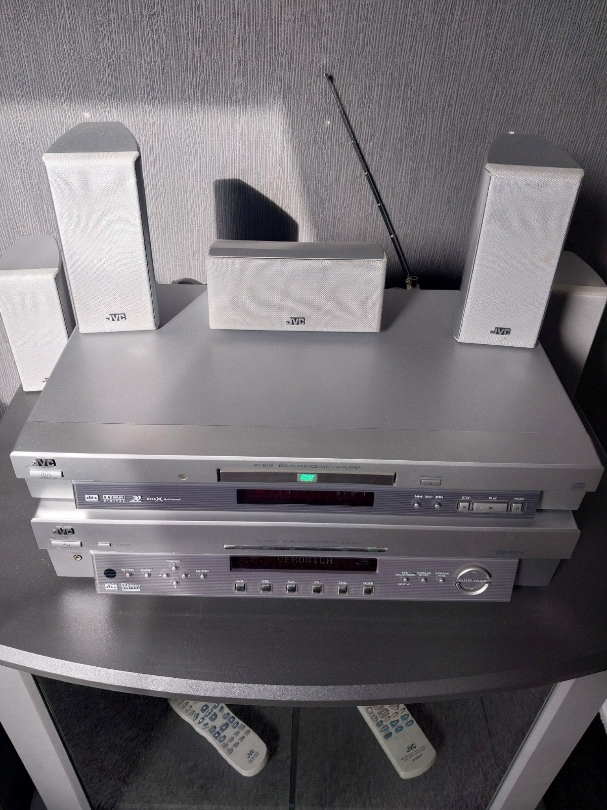 Te koop. JVC  Dolby DTS  DVD stereo set., Ophalen, JVC, Dvd-speler