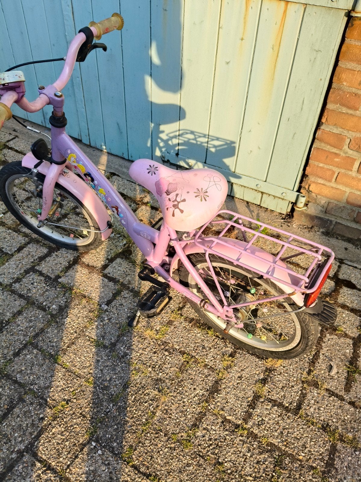 Roze kinderfiets  16 inchmet Disney Princesses, Ophalen, 16 tot 20 inch, Gebruikt, Onbekend
