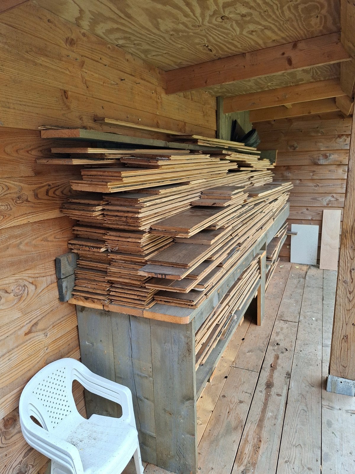 Eiken parketvloer, Ophalen, Gebruikt, Vloerdelen of -planken, 10 m² of meer