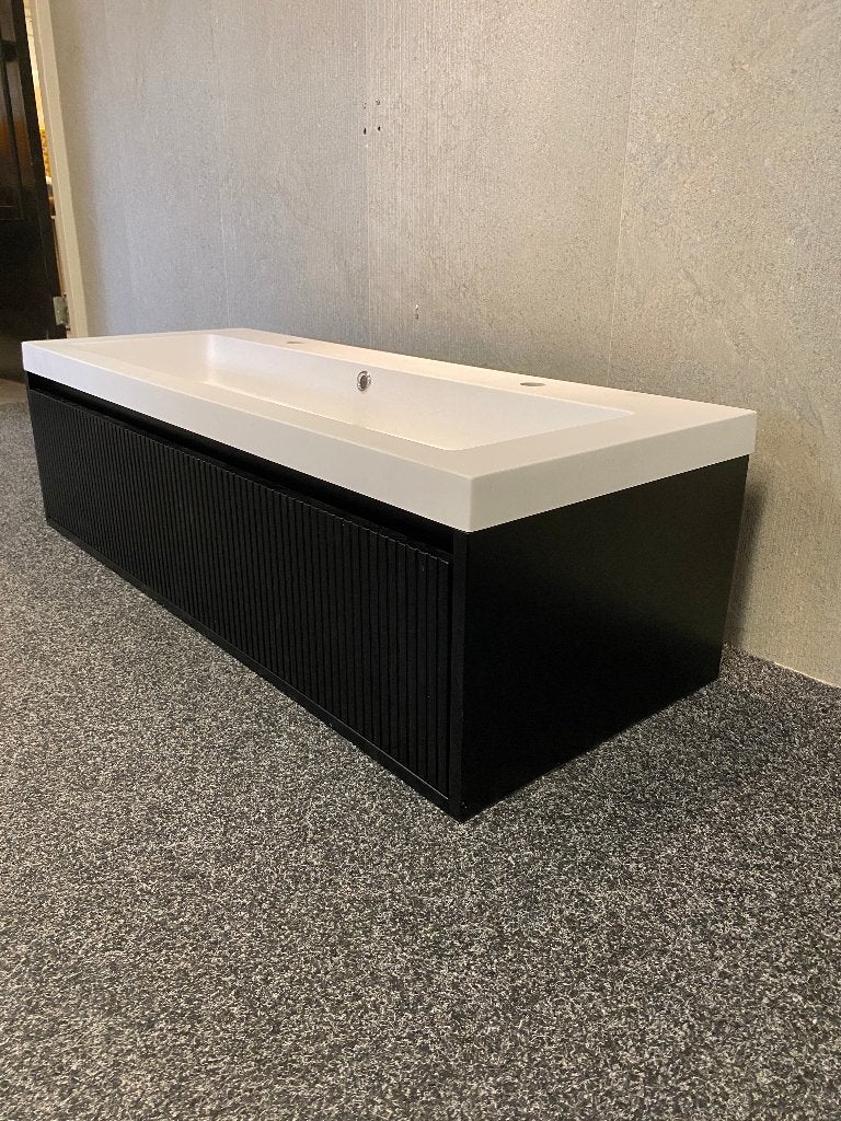 Badmeubel 120 cm zwart Groovy softclose 45 cm diep, Ophalen, 100 tot 150 cm, Nieuw, Minder dan 100 cm
