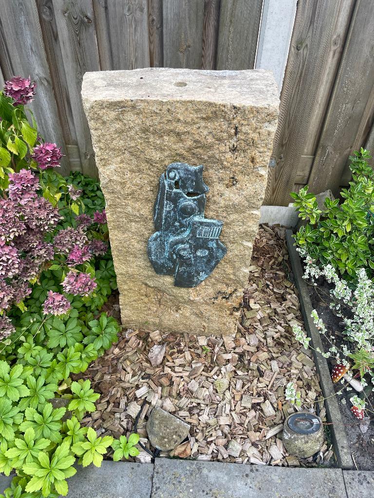 Waterornament Italiaans hardsteen compleet, Tuin en Terras, Ophalen, Gebruikt, Hardsteen, Waterornament