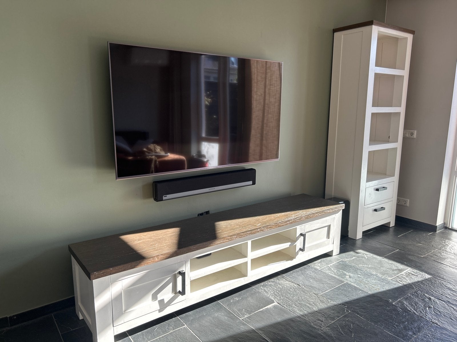Pronto TV-meubel en Boekenkast - Landelijke Stijl, Gebruikt, 200 cm of meer, Ophalen of Verzenden, 25 tot 50 cm