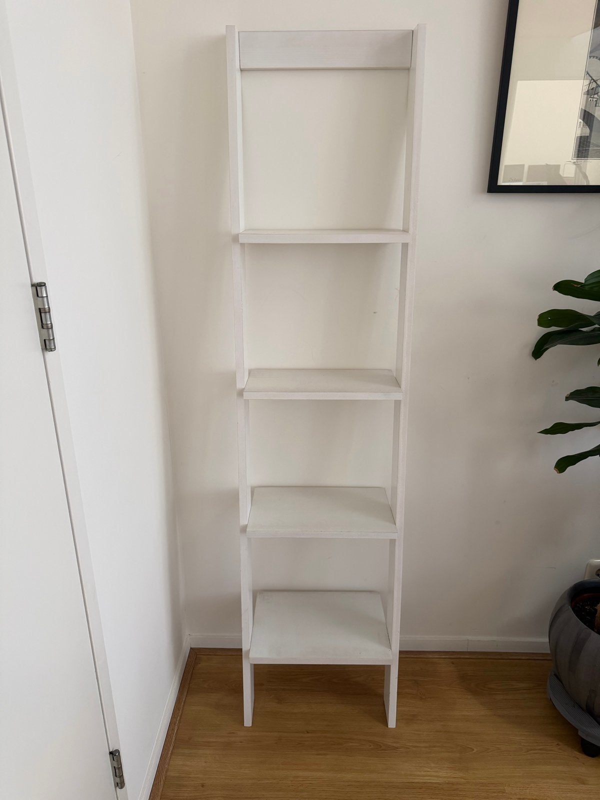 Witte ladderkast met 4 planken, Huis en Inrichting, Ophalen, Met plank(en), Minder dan 50 cm, Gebruikt