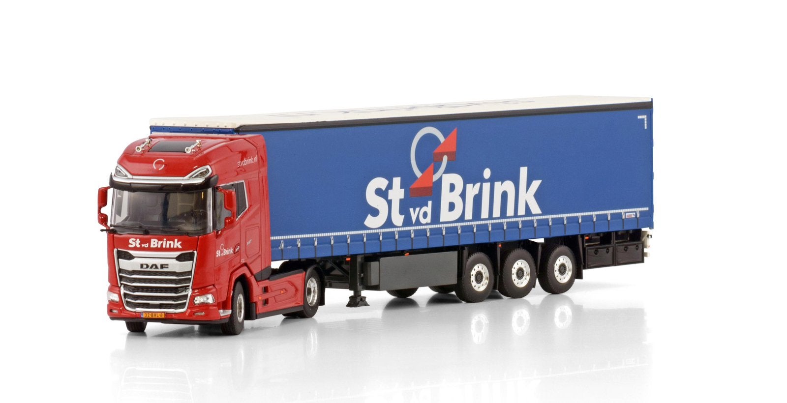 St vd Brink DAF XG+ met huifoplegger 1:50, Hobby en Vrije tijd, Modelauto's | 1:50, St vd Brink, Nieuw, Tolweg 15 Ermelo, Ophalen of Verzenden