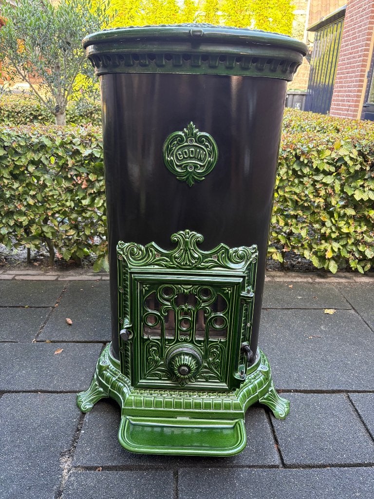 Zeer mooie Godin houtkachel en/of kolen 10 KW verwarmd 350m3, Ophalen, Zo goed als nieuw, Hout, Allesbrander