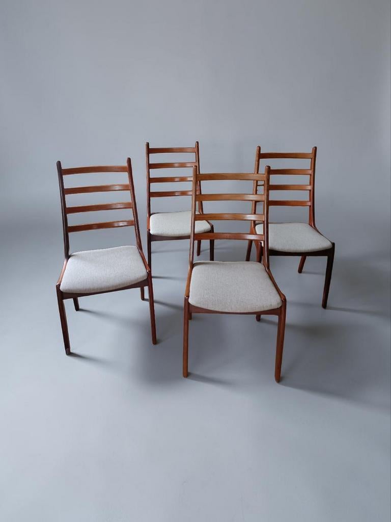 Vintage Deens design eetkamerstoelen Kai Kristiansen, Huis en Inrichting, Stoelen, Gebruikt, Bruin, Vintage, Vintage