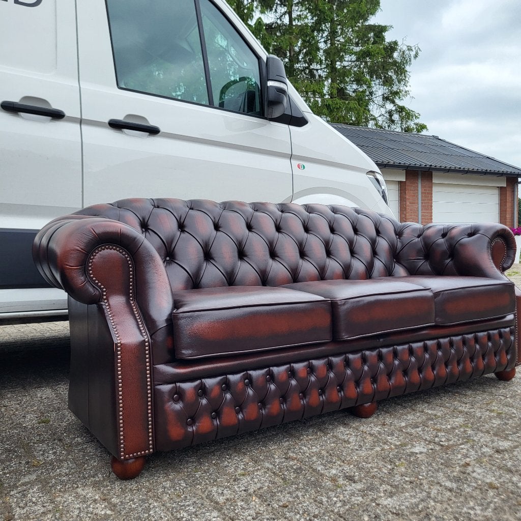 Chesterfield bankstel model Windsor 3+2 zits, Gebruikt, Chesterfield, 75 tot 100 cm, Ophalen of Verzenden