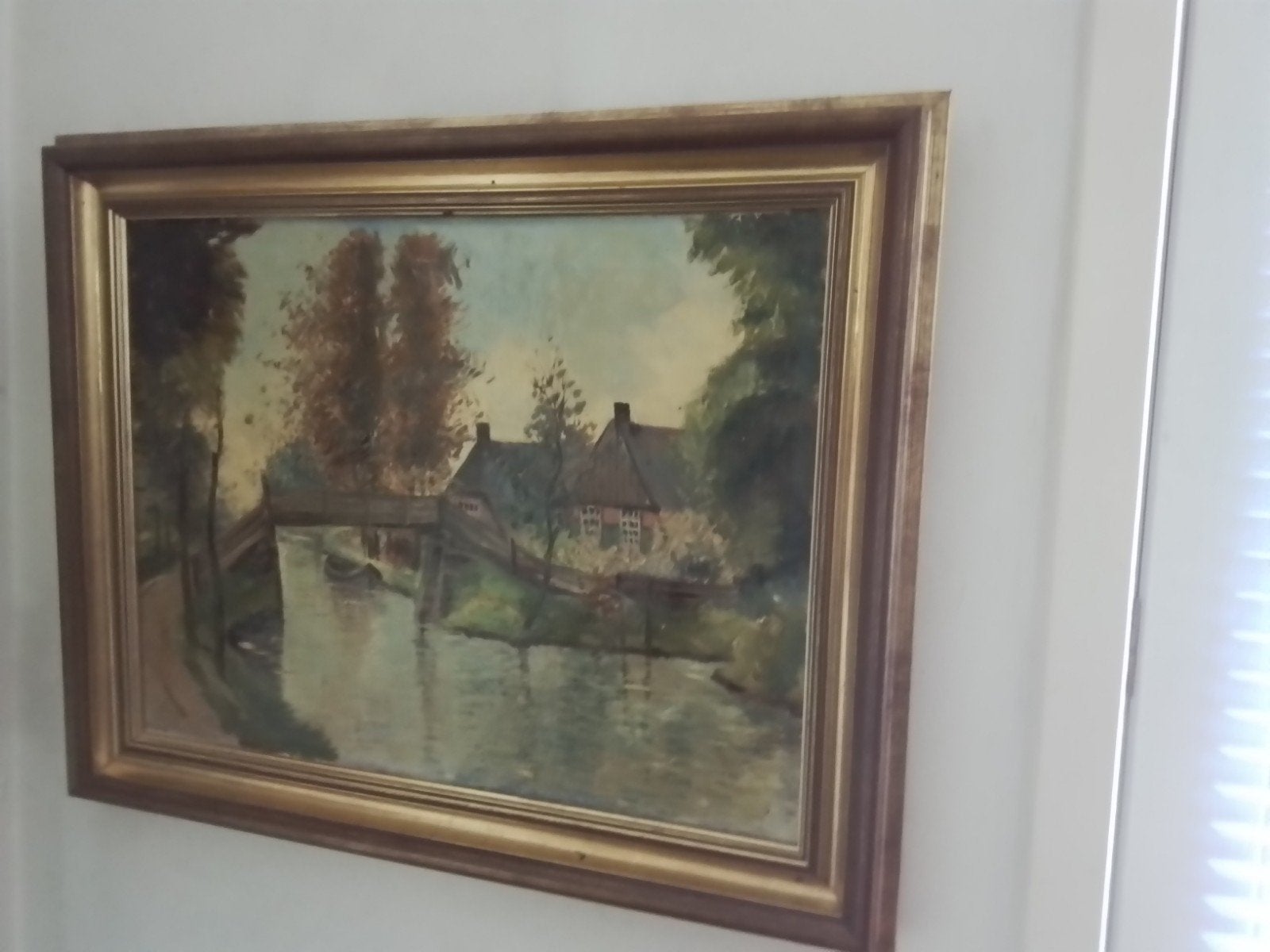 Zicht op Giethoorn schilderij op linnen, Ophalen of Verzenden