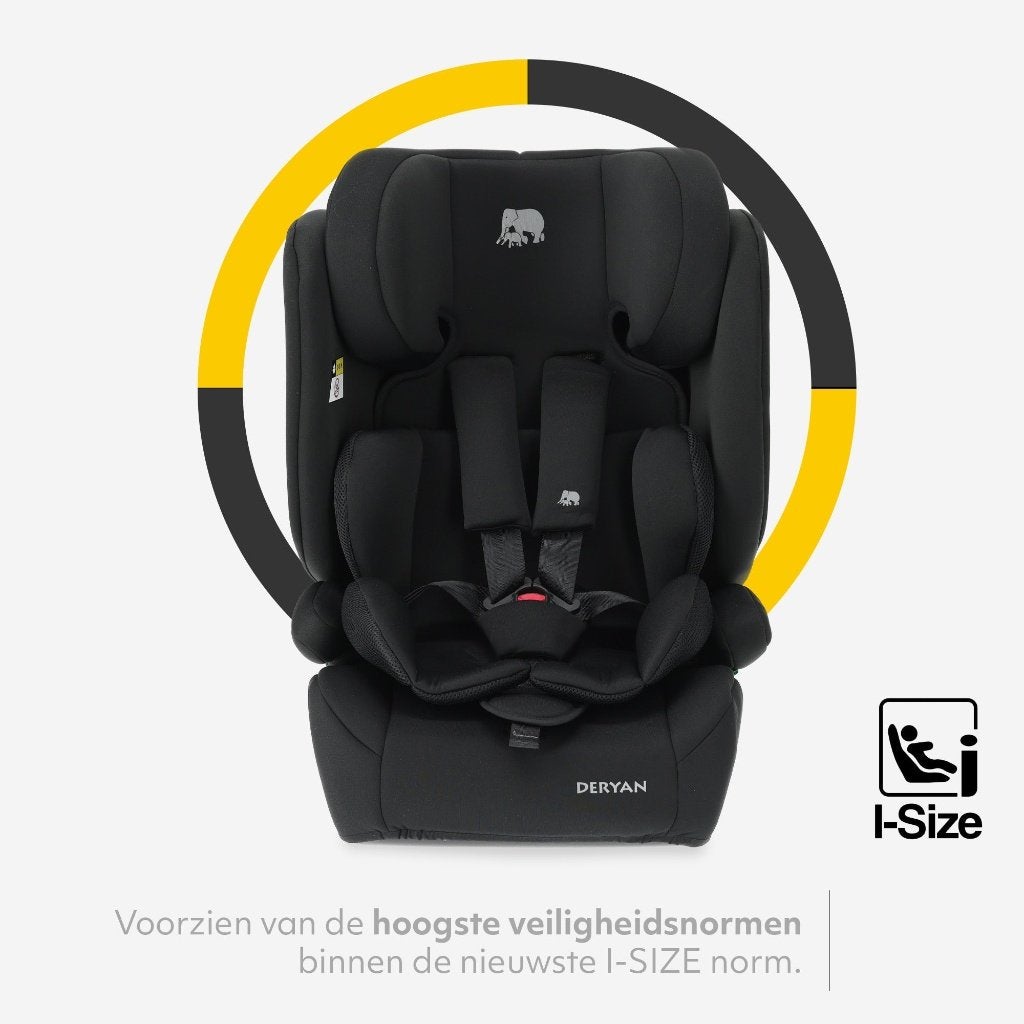 DERYAN Carter Basic zwart | i-Size 76–150 cm, Autogordel, Zo goed als nieuw, 9 t/m 36 kg, Marithaime 8, 6662 WD Elst, Nederland