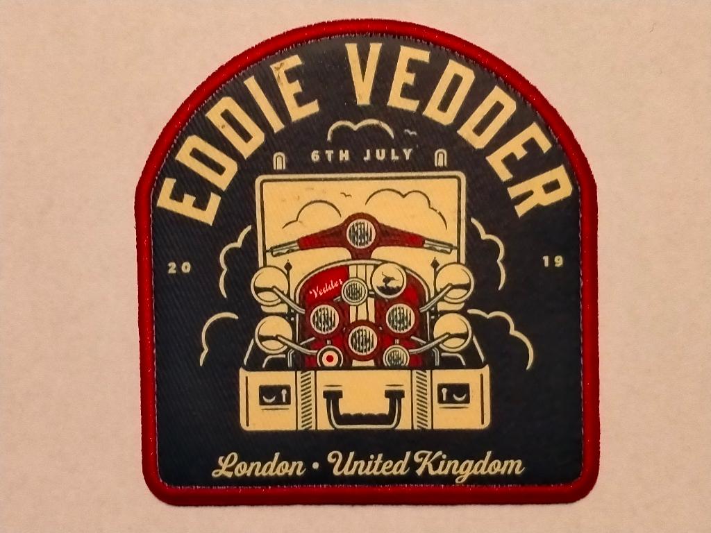 Eddie Vedder London Engeland tour patch embleem RARE, Verzamelen, Verzenden, Nieuw, Kleding