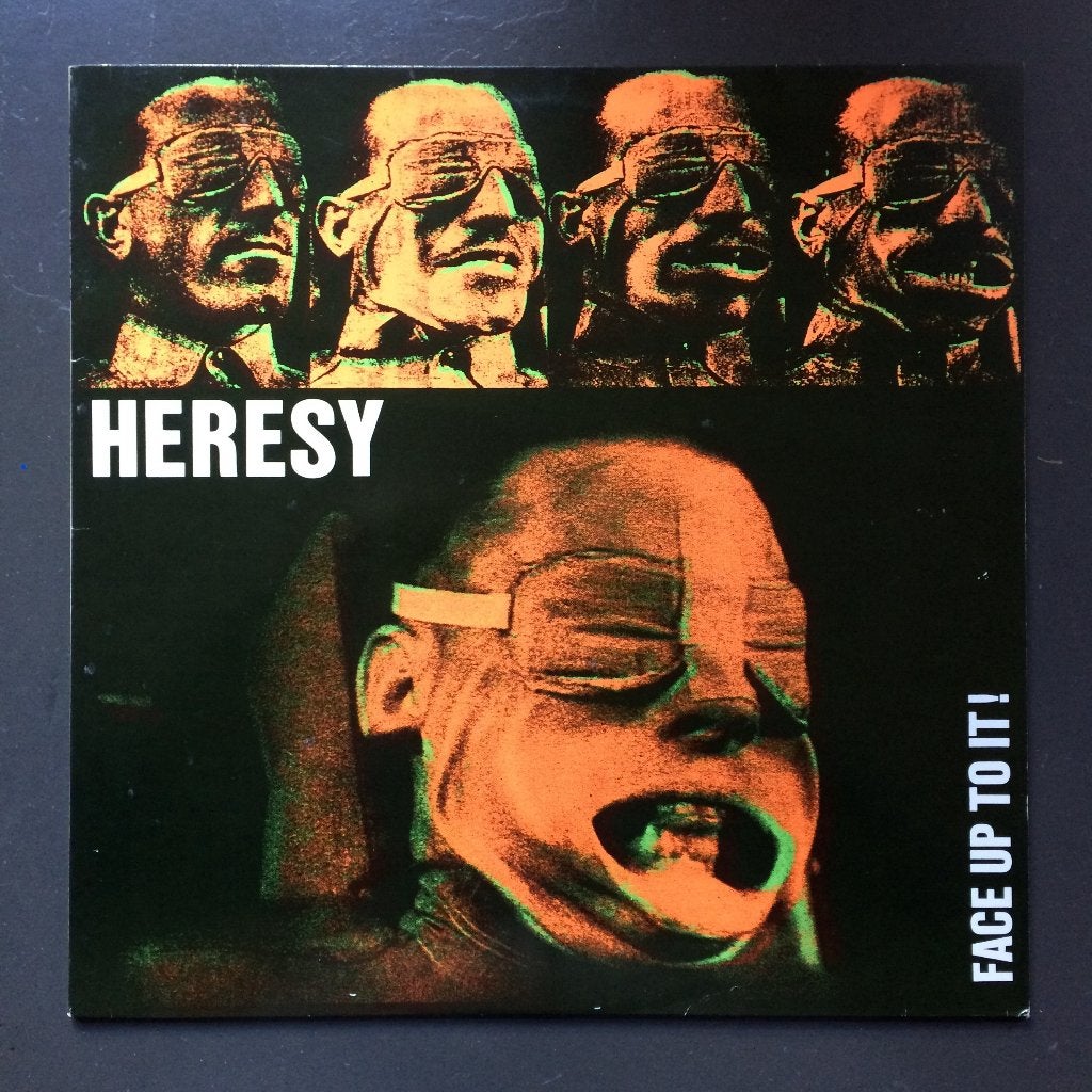 HERESY - Face up to it LP, Gebruikt, Inclusief insert, 1980 - 1989, Ophalen of Verzenden
