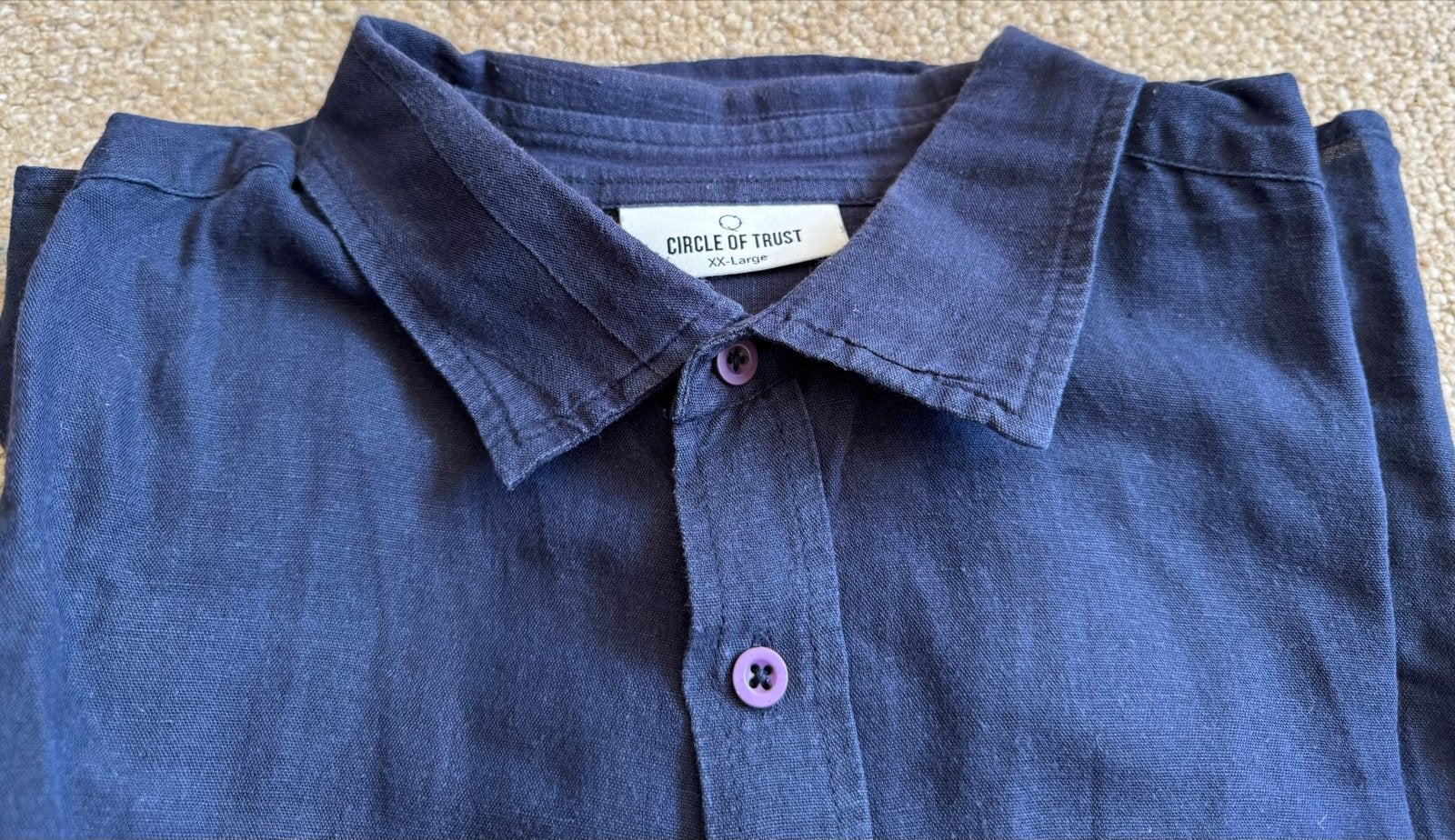 Circle of Trust Donkerblauw Overhemd Lange Mouw, Ophalen of Verzenden, Zo goed als nieuw, Blauw, Overige halswijdtes