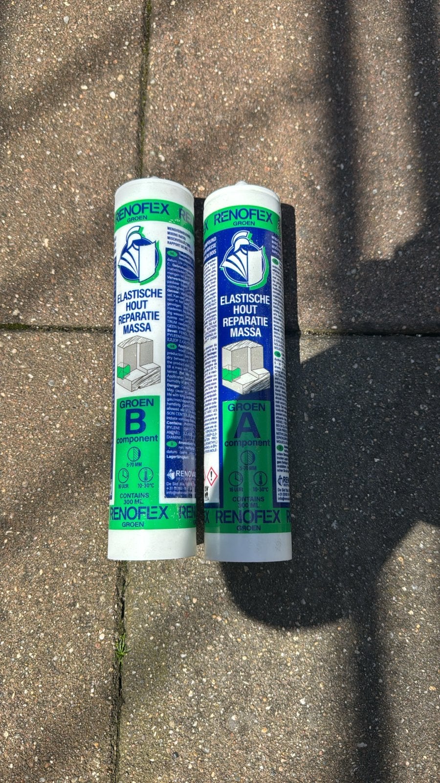 Renoflex Elastische Hout Reparatiemassa (A+B component), Minder dan 25 mm, Overige typen, Nieuw, Ophalen of Verzenden