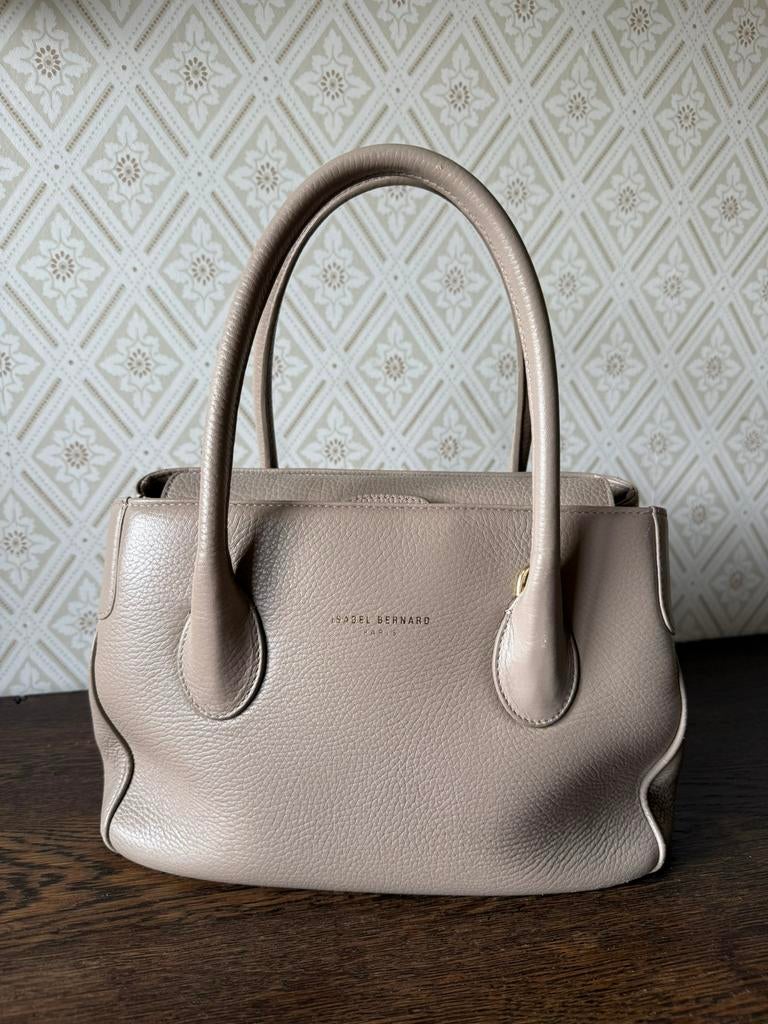 Isabel Bernard Handtas Kalfsleer Taupe, Sieraden, Tassen en Uiterlijk, Tassen | Damestassen, Ophalen of Verzenden, Zo goed als nieuw