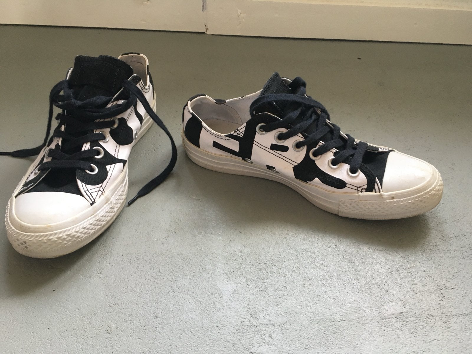 Converse All Star Sneakers Zwart/Wit Maat 38 laag, Verzenden, Gedragen, Zwart, Sneakers of Gympen