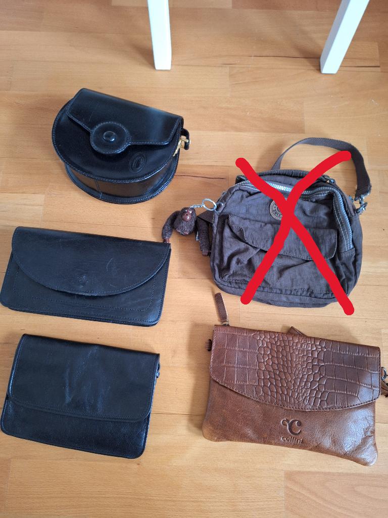 Leren Damestassen Schoudertassen Handtassen, Sieraden, Tassen en Uiterlijk, Tassen | Damestassen, Ophalen of Verzenden, Zo goed als nieuw