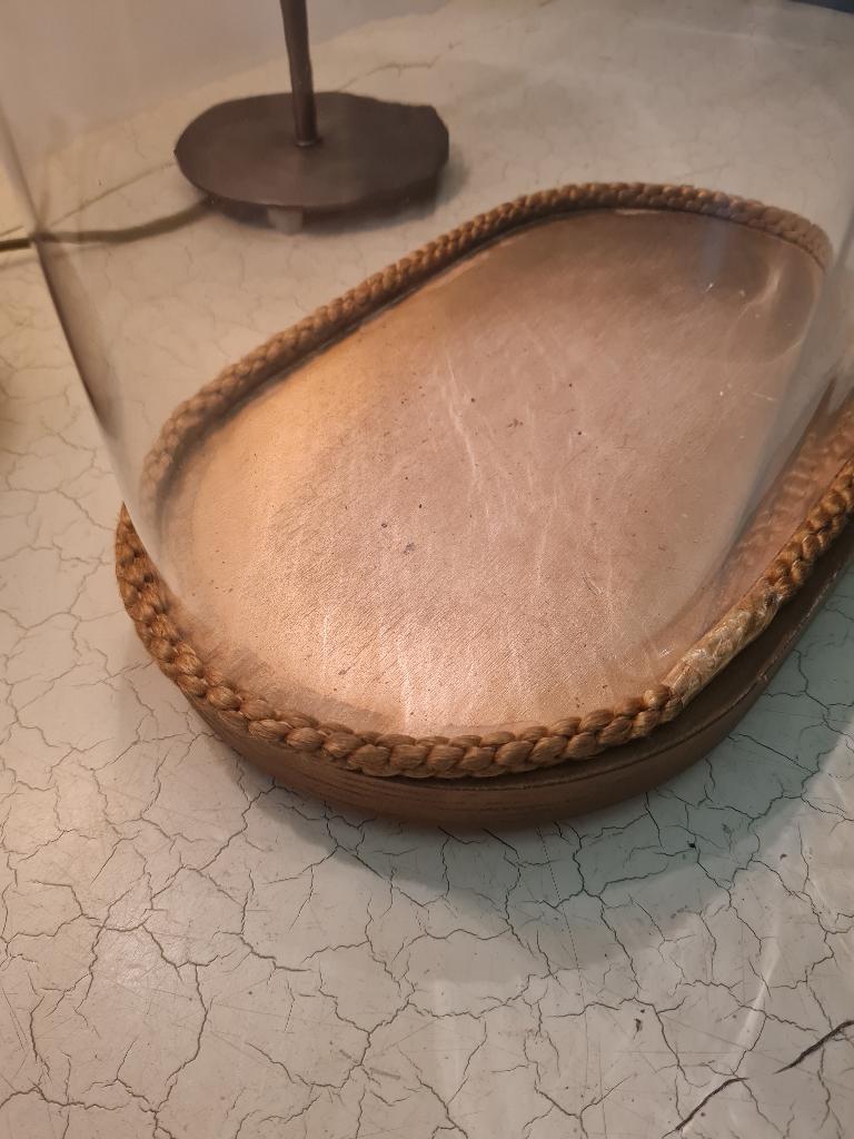 Antieke ovale stolp met houten onderbord, Heikant 21 Kaatsheuvel, Belle Vieille Brocante, Ophalen of Verzenden, Zo goed als nieuw