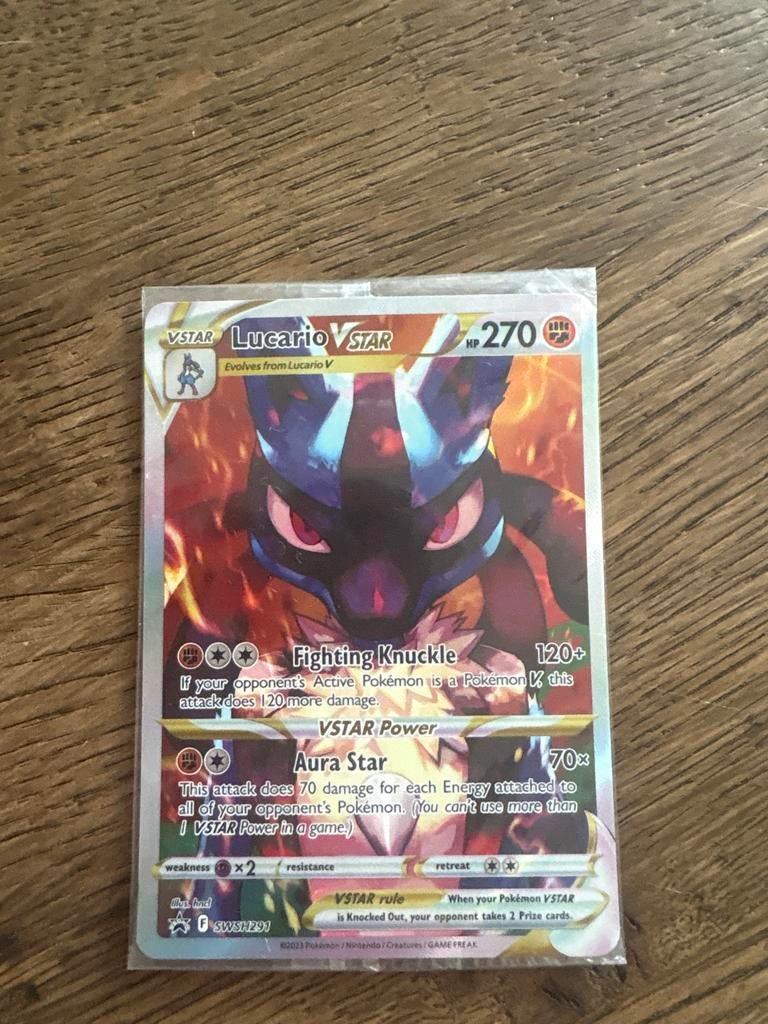 Lucario VSTAR SWSH291 Pokémon Kaart - Nieuwstaat, Ophalen, Nieuw, Losse kaart, Foil
