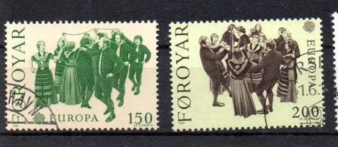 ‹(•¿•)› faroer eilanden # europa 1981, Postzegels en Munten, Ophalen of Verzenden, Overige landen, Gestempeld