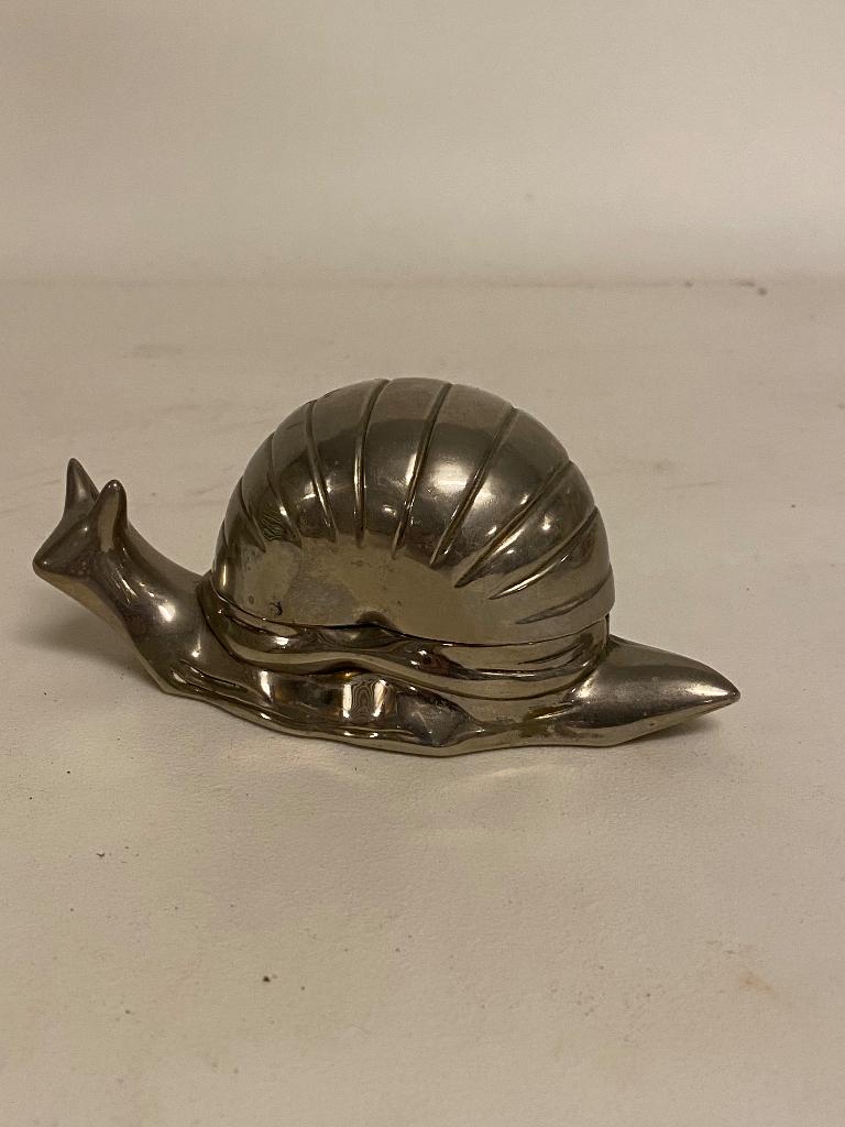 Verzilverde slak botervloot kaviaarschaaltje zoutvat, Antiek en Kunst, Ophalen of Verzenden