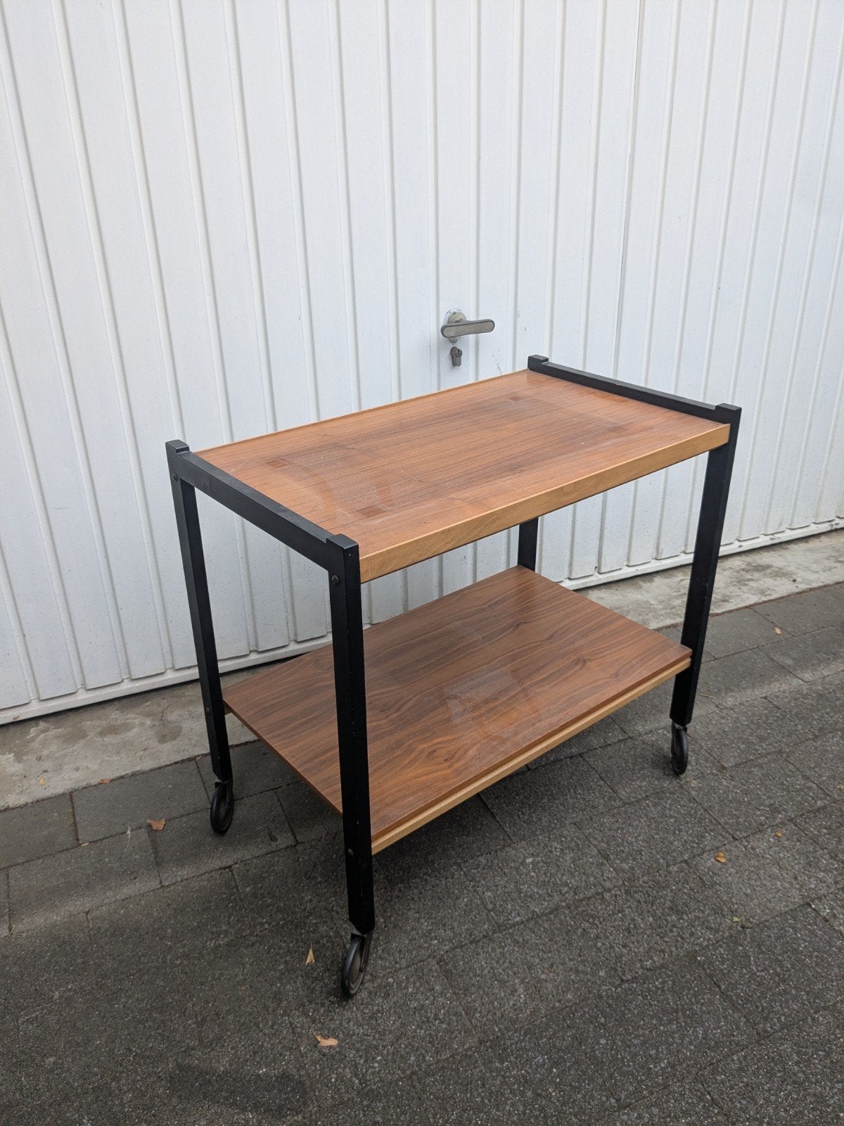 vintage trolley serveerwagen bijzettafel audiomeubel, Ophalen, Rechthoekig, Minder dan 55 cm, 60 cm of meer