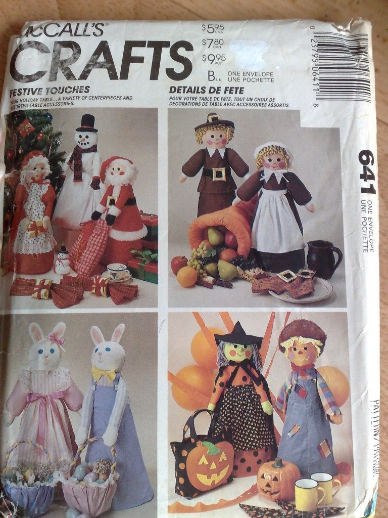 McCall's 641 Holiday Centerpieces Paashazen sneeuwpop patroo, Hobby en Vrije tijd, Verzenden, Zo goed als nieuw, Vrouw, Overige merken