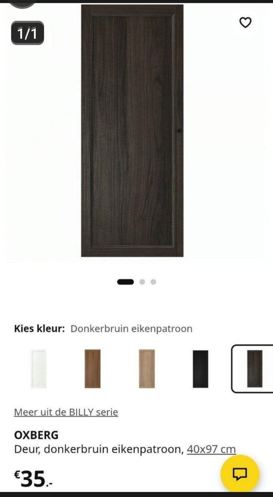 Billy deur Oxberg bruin 42x100,2 st nieuw in verpakking, Huis en Inrichting, Ophalen, Nieuw, 25 tot 50 cm, 200 cm of meer