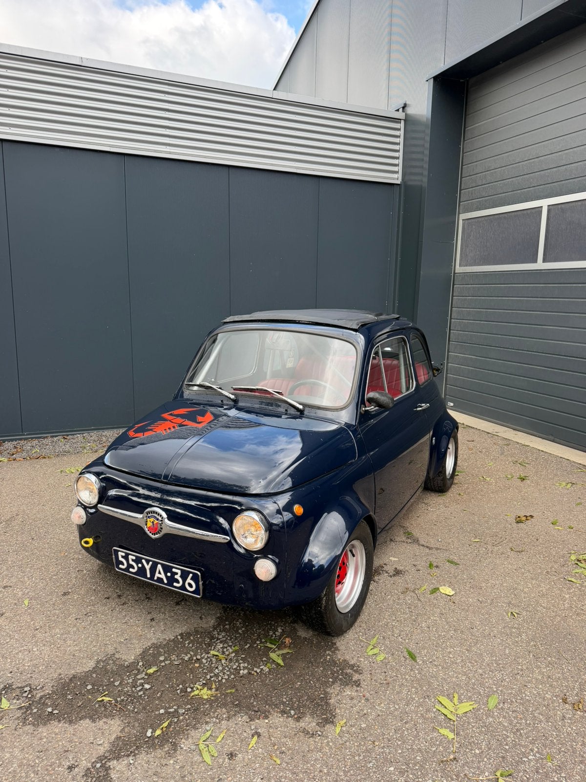 Fiat 500 oldtimer – Abarth Look – 650cc  – Uniek Exemplaar, Auto's, 512 kg, Blauw, Handgeschakeld, Particulier