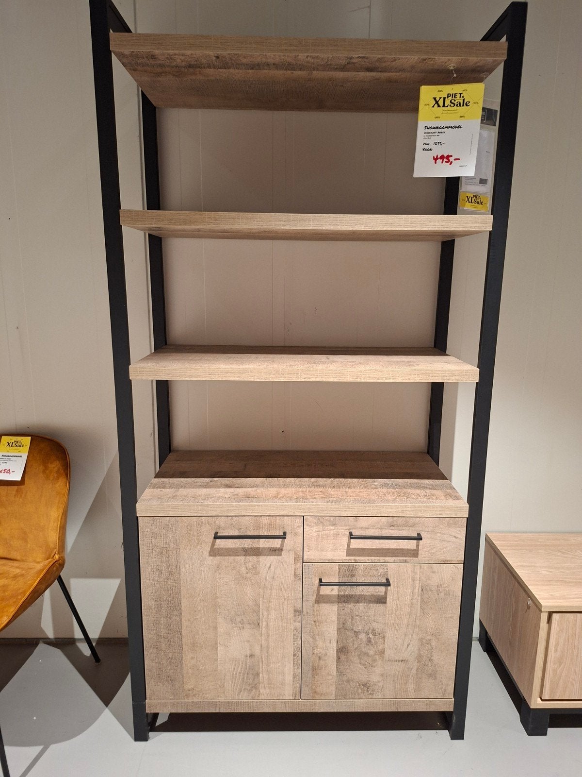 Showroommodel Schappenkast Abbey boekenkast, Ophalen, 200 cm of meer, Nieuw, Metaal